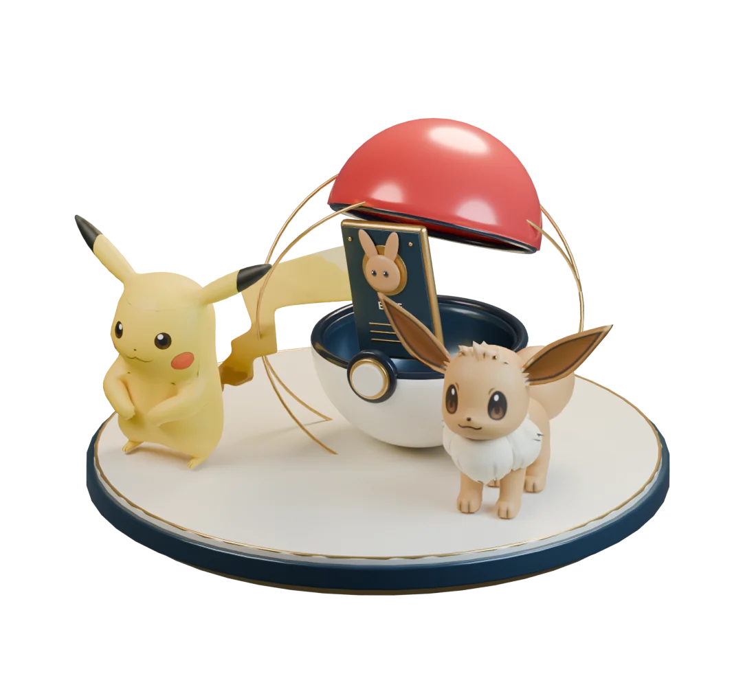 Pikachu, Évoli et leur Poké Ball de collection