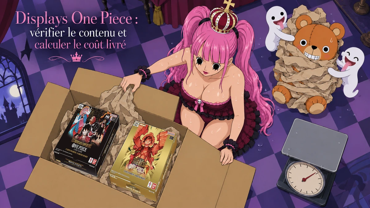 Couverture illustrée : Displays One Piece : vérifier le contenu et calculer le coût livré.