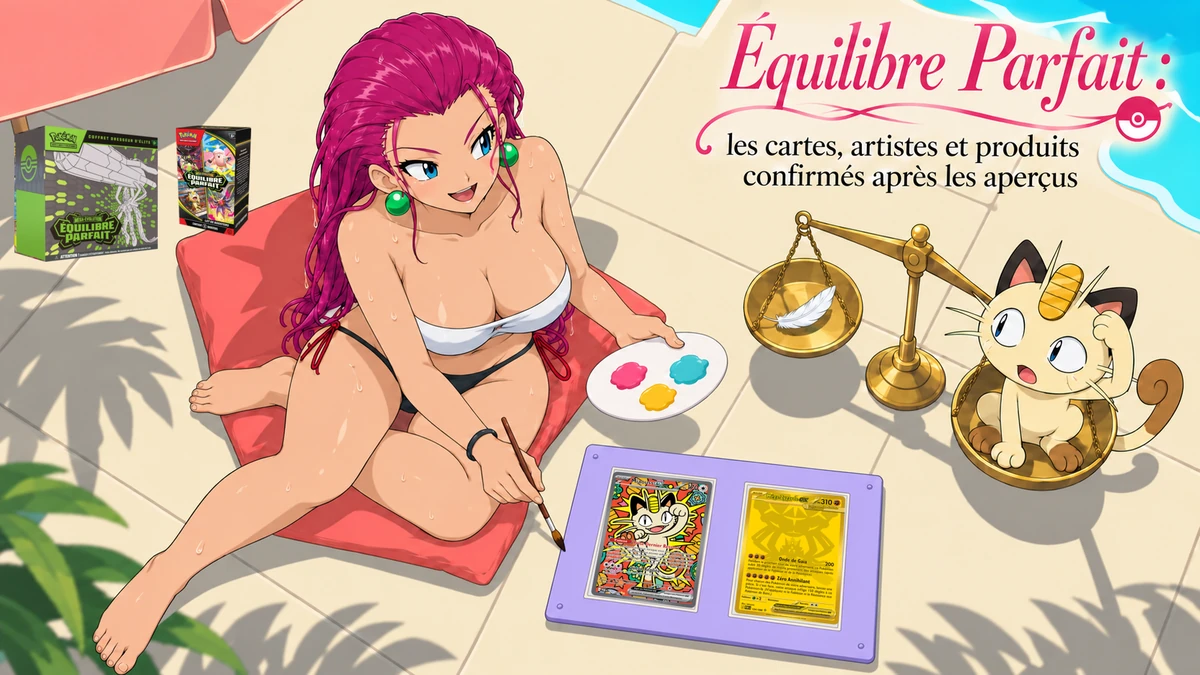 Couverture illustrée : Équilibre Parfait : les cartes, artistes et produits confirmés après les aperçus.
