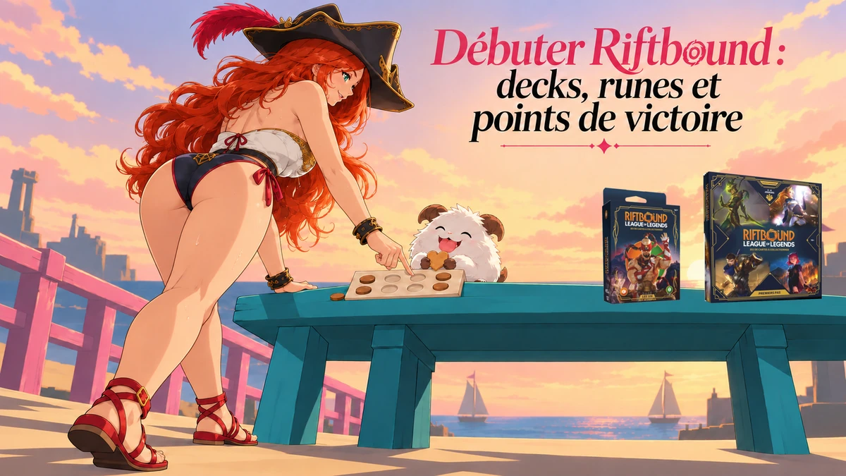 Couverture illustrée : Débuter Riftbound : decks, runes et points de victoire.