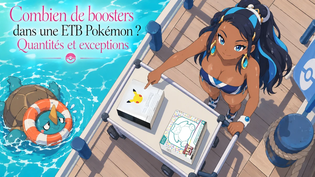 Couverture illustrée : Combien de boosters dans une ETB Pokémon ? Quantités et exceptions.