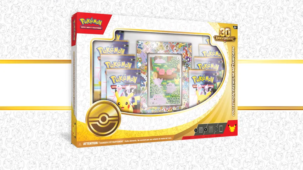 Coffret Premium Métamorph 30ᵉ Anniversaire avec sa promo et son support acrylique.
