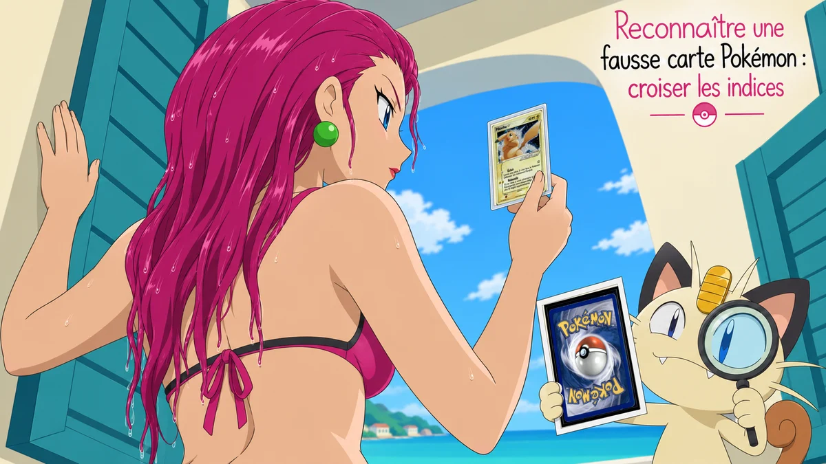 Couverture illustrée : Reconnaître une fausse carte Pokémon : croiser les indices.